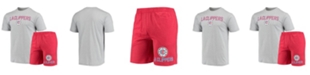 Concepts Sport Men's Heathered Gray, Heathered Red LA Clippers Anchor T-shirt and Shorts Sleep Set
